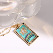Load image into Gallery viewer, Minority design Tarot Necklace Sun Moon Star element oil dripping Pendant Necklace
