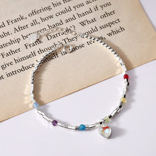 Load image into Gallery viewer, Colorful love moonstone bracelet s925 sterling silver original handmade series bracelet wild sweet cute 6821
