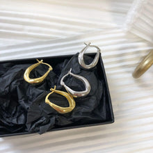 Load image into Gallery viewer, Geometric Earrings S925 Sterling Silver Metallic European American style ins niche designer Earrings oval ear studse954t

