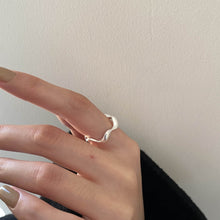 Load image into Gallery viewer, S925 sterling silver wave opening ring women&#39;s simple Korean ins net red fashion blogger premium sense index finger ring 5540X
