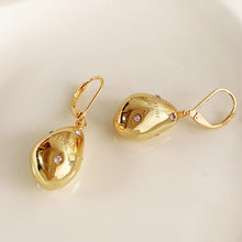 Load image into Gallery viewer, Irregular small gold ball micro set Zircon Earrings water drop egg Earrings
