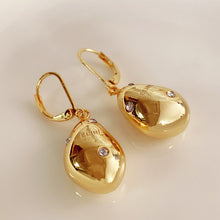 Load image into Gallery viewer, Irregular small gold ball micro set Zircon Earrings water drop egg Earrings
