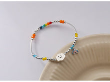 Load image into Gallery viewer, Korean order rainbow cloud bracelet s925 sterling silver handmade stretch rope design sweet color bracelet 6795
