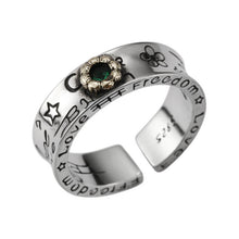 Load image into Gallery viewer, s925 sterling silver ring graffiti emerald ring live sale Japanese designer master J053C
