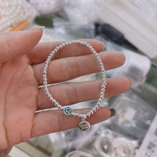 Load image into Gallery viewer, S925 sterling silver color drip oil smiley bracelet women handmade DIY design silver bead stretch rope bracelet first new 6884
