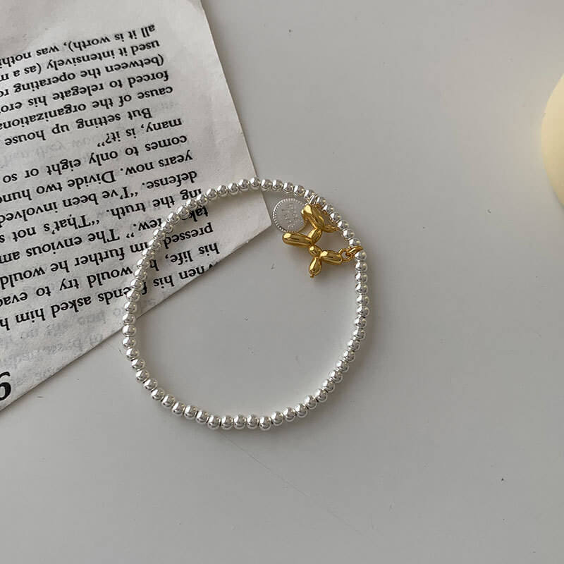 Korean order balloon dog bracelet s925 sterling silver handmade stretch rope design sweet cute bracelet 6797