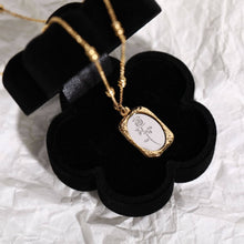 Load image into Gallery viewer, Retro niche design rose necklace medieval Vintage Magic Mirror rose necklace round bead chain titanium steel
