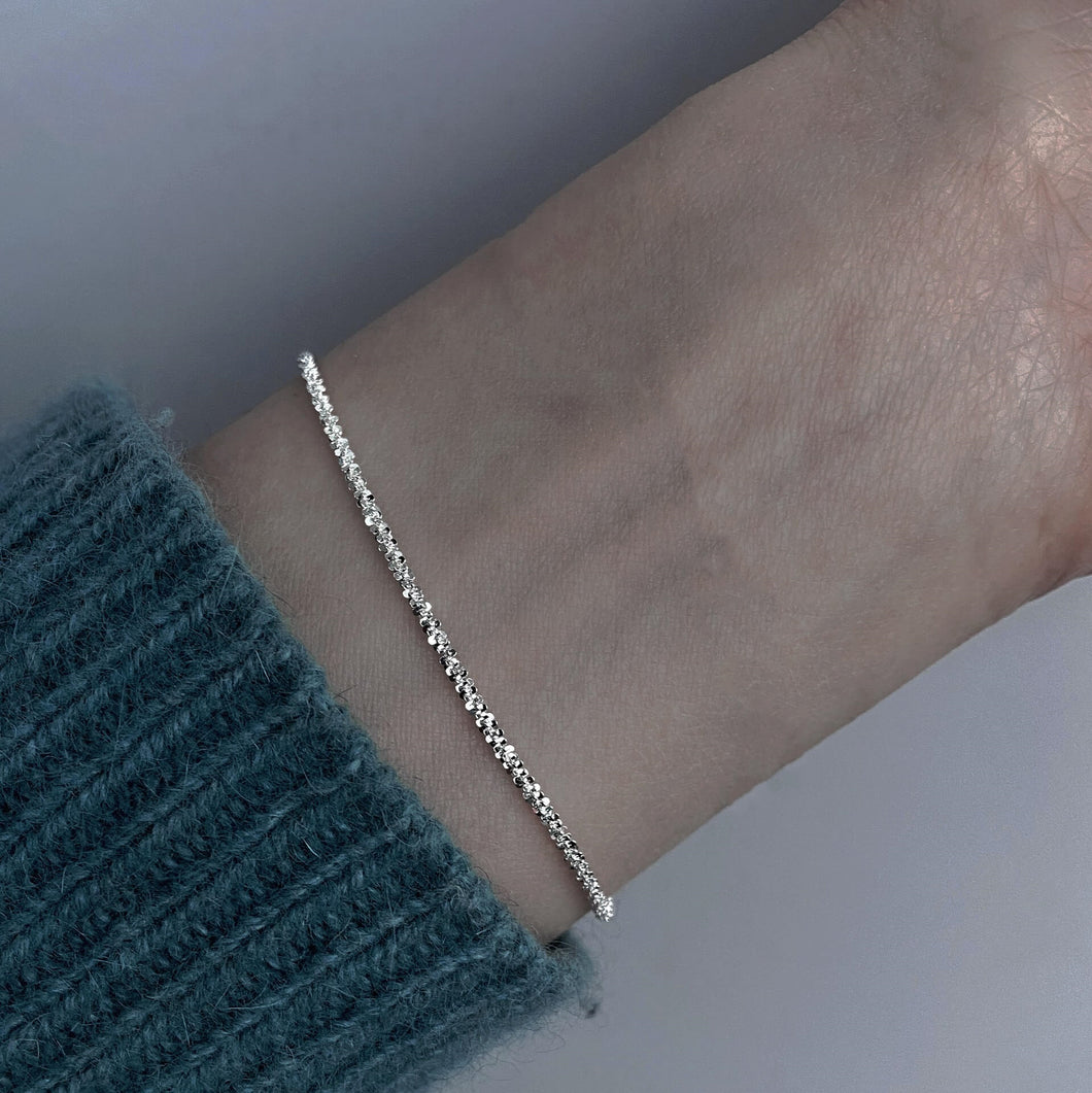 925 sterling silver sparkling bracelet women's ins niche design light luxury Italian chain 6060